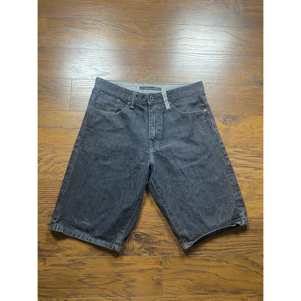 Vintage Sean John Baggy Shorts Jorts Mens 32 Black Denim Long Y2K Wide Leg 2000s